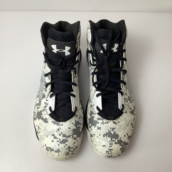 Under Armour Digital Camo Basketball Shoes Men High Top Athletic Sneakers - Picture 13 of 14